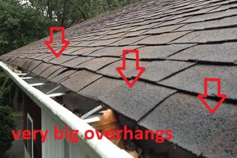 Incorrect shingle overhang