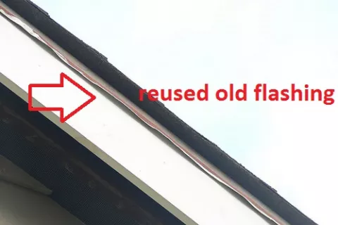 Reused old flashing