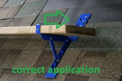 Correct application of toe board