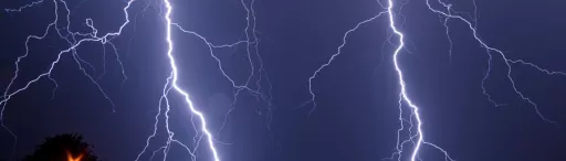 Lightning striking roof