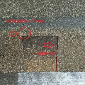 Nailing zone and angle cut tested product 2