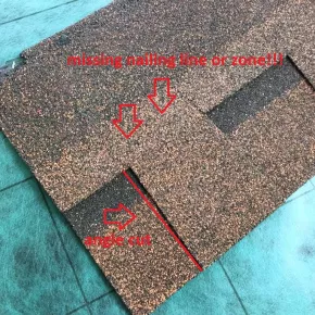 Nailing zone and angle cut tested product 3